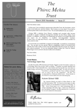 Cover of the Being Truly Human March 2000 Newsletter