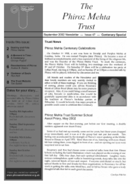 Cover of the Being Truly Human September 2002 Newsletter