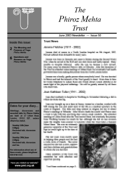 Cover of the Being Truly Human June 2003 Newsletter