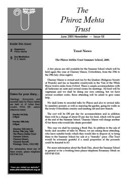 Cover of the Being Truly Human June 2005 Newsletter