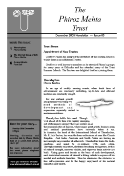 Cover of the Being Truly Human December 2005 Newsletter