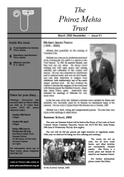 Cover of the Being Truly Human March 2006 Newsletter