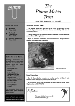 Cover of the Being Truly Human June 2006 Newsletter