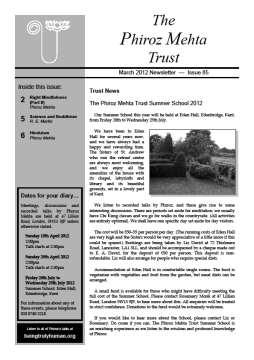 Cover of the Being Truly Human March 2012 Newsletter