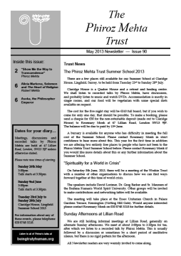 Cover of the Being Truly Human May 2013 Newsletter